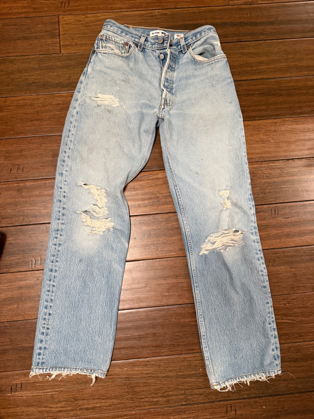 Re/done distressed jeans